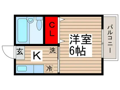 柏パークハイムA・B棟(1K/2階)の間取り写真