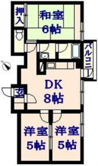 金谷ビル(3DK/7階)の間取り写真