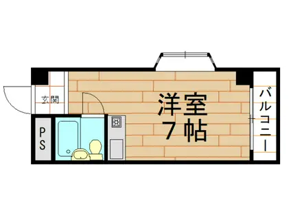 ハイツ當里家(ワンルーム/4階)の間取り写真