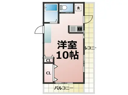 興映マンション(ワンルーム/5階)の間取り写真