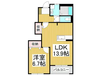 コンフォース・JOH(1LDK/1階)の間取り写真