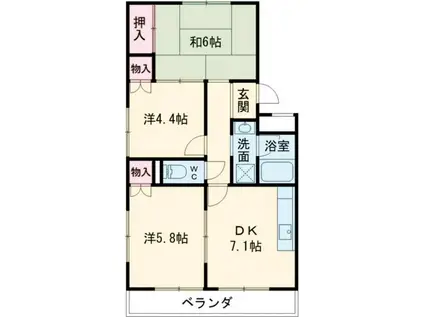 ハイツこかわ(3DK/1階)の間取り写真