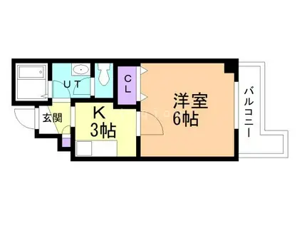 エスポワール古川(1K/3階)の間取り写真