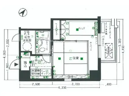 白金アパートメンツ(1K/3階)の間取り写真