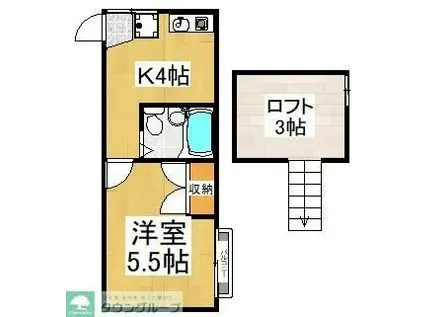 ダイヤモンドダスト3(1K/2階)の間取り写真