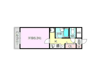 クレール相川(1K/2階)の間取り写真