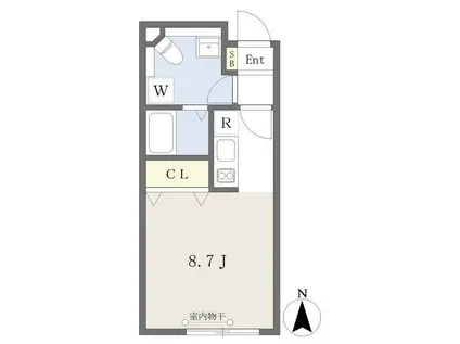 EXAM高輪(2K/2階)の間取り写真