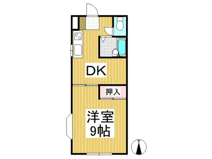 ルミネK北棟(1DK/2階)の間取り写真