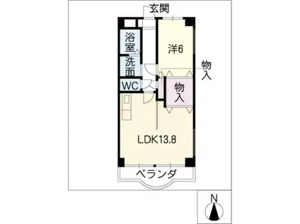 ヴィアーレ(1LDK/2階)の間取り写真