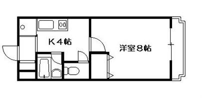 コーポアザミ(1K/2階)の間取り写真