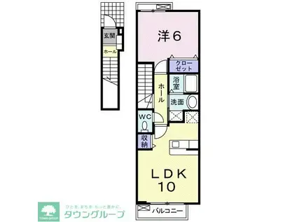 サニーヴィラ(1LDK/2階)の間取り写真