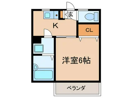ESPOIR(1K/2階)の間取り写真
