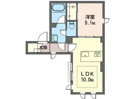 クオリスタ(1LDK/3階)の間取り写真
