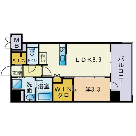 シーズンフラッツ平尾(1LDK/5階)の間取り写真