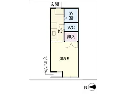 COZY TOWN KS(1K/3階)の間取り写真