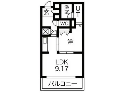 コアプリシード(1LDK/3階)の間取り写真