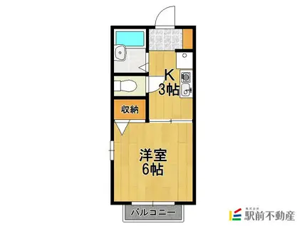 アーバン神園I(1K/1階)の間取り写真