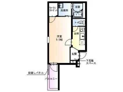 フジパレス杉本町駅西II番館(1K/3階)の間取り写真