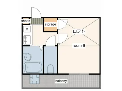 グラーノ・メゾン東姫路駅前(1K/2階)の間取り写真