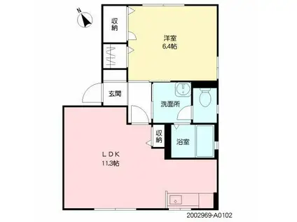 フォーレスMI(1LDK/1階)の間取り写真