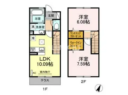 パークサイドIII(2LDK/1階)の間取り写真