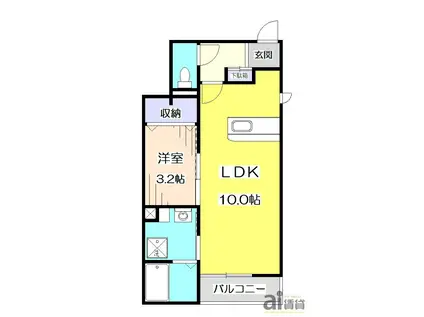 キャンディー(1LDK/1階)の間取り写真