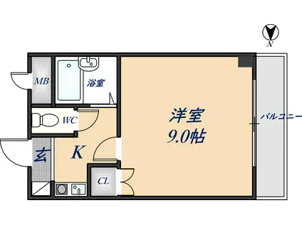 SEAウエストコート(1K/1階)の間取り写真