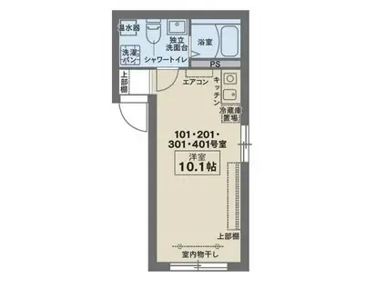 COCOFLAT中村橋(ワンルーム/4階)の間取り写真