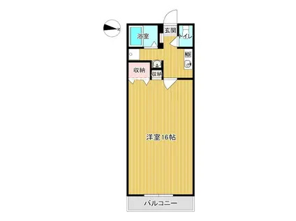 ハイブリッドI(1K/3階)の間取り写真