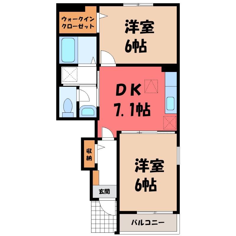 MーSTYLE(2DK/1階)の間取り写真