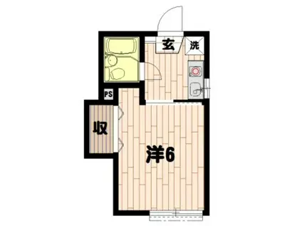 サンハイツ岡野(1K/2階)の間取り写真