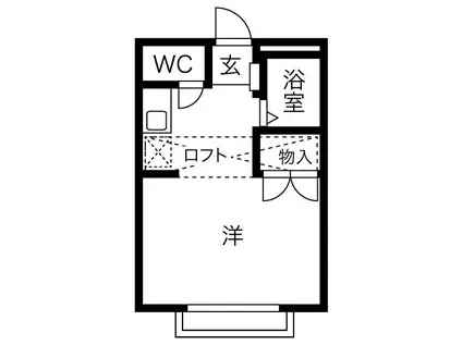 渓山II(ワンルーム/2階)の間取り写真