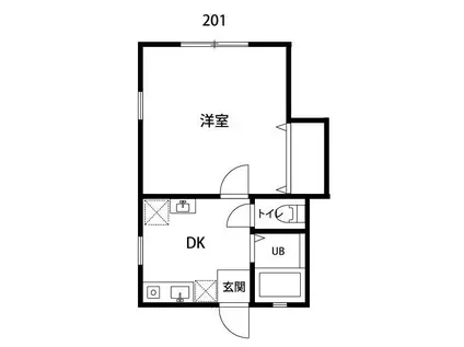 DOME-TAMA O棟(1DK/1階)の間取り写真