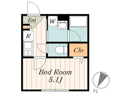 フェリーチェ中村橋C(1K/2階)の間取り写真