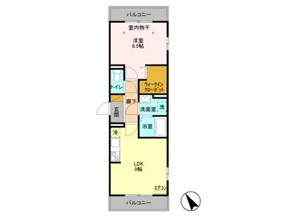 トリプルR(1LDK/2階)の間取り写真