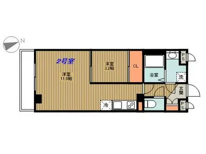 ネクサス広白石(1LDK/5階)の間取り写真