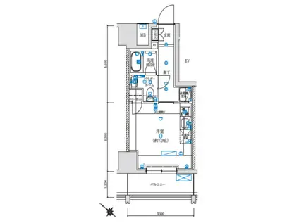 レグゼ 横濱関内(ワンルーム/5階)の間取り写真