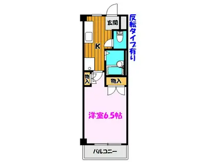 インディゴプレイス(1K/2階)の間取り写真