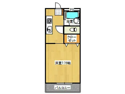 はなはうす東岡山マンション(1K/3階)の間取り写真