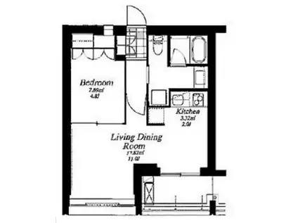フレンシア玉川田園調布(1LDK/2階)の間取り写真