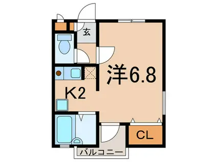 FKコーポ(1K/3階)の間取り写真