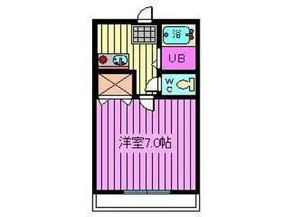 マーブル武蔵浦和(1K/1階)の間取り写真