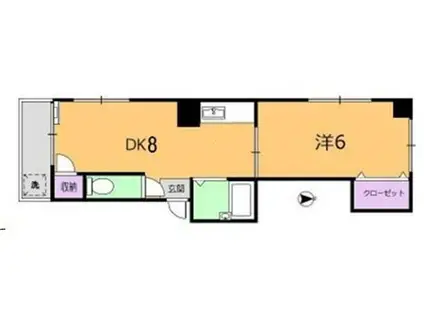 メゾンエンゼル(1DK/4階)の間取り写真