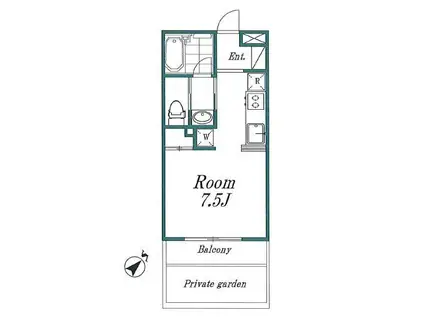 グランディア東浦和(1K/3階)の間取り写真