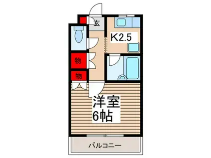 吉田ハイツ(1K/2階)の間取り写真