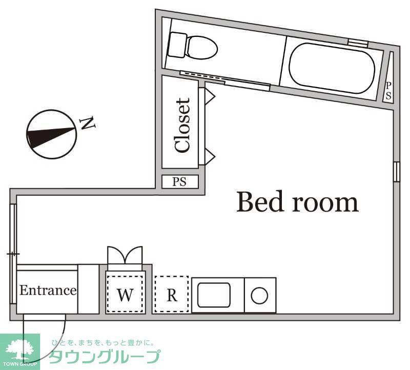 イースト RISE 由比ガ浜 B(ワンルーム/2階)の間取り写真