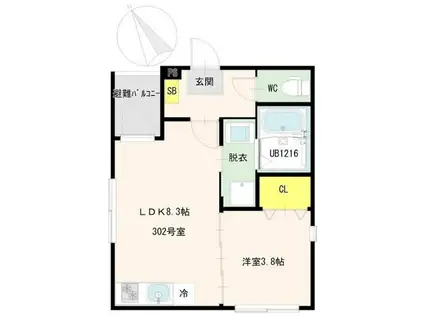 PRIME智明(1LDK/3階)の間取り写真