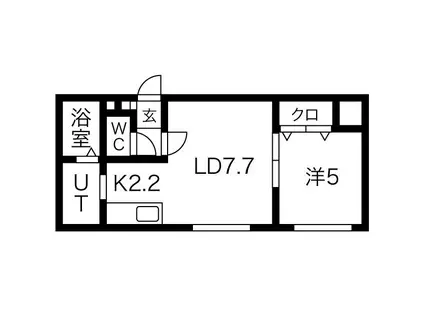 REVIERS(1LDK/1階)の間取り写真