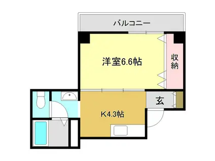 コーポハリマヤ(1K/5階)の間取り写真