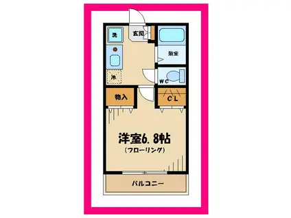 ウェール(1K/1階)の間取り写真